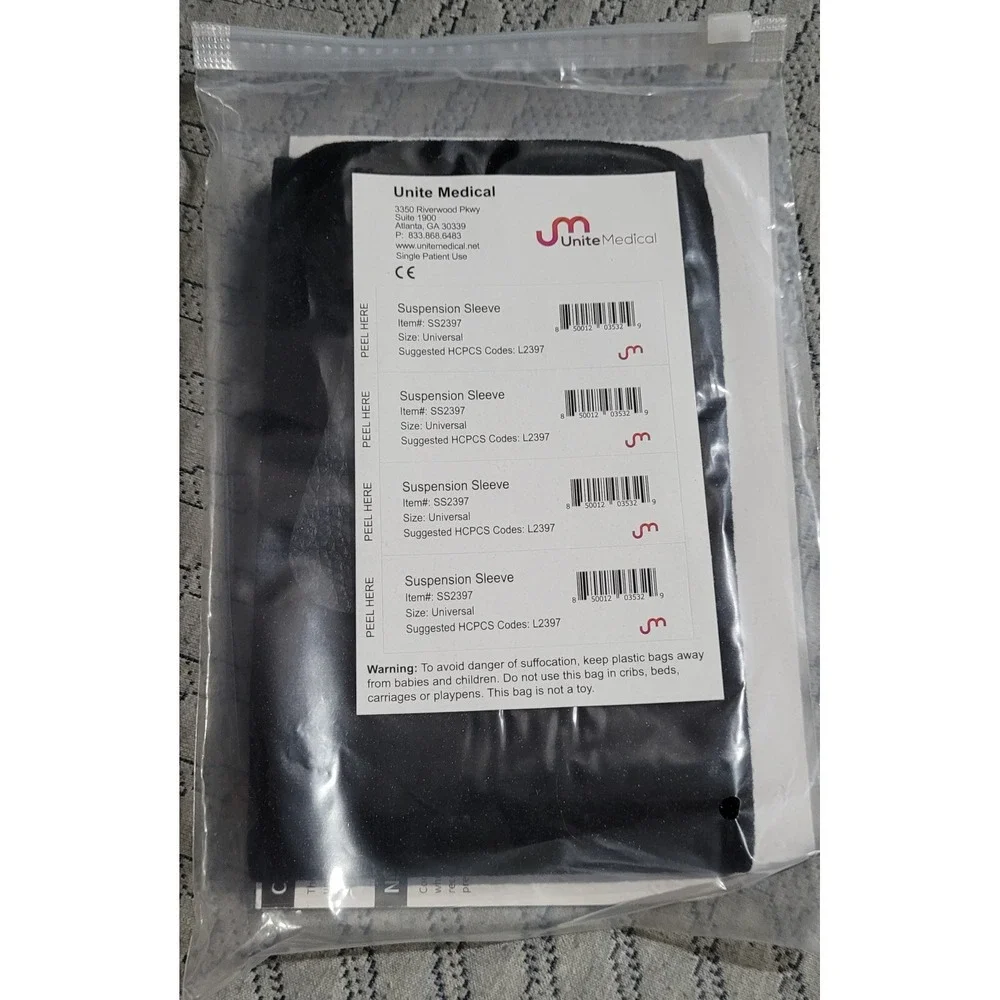 New UniteMedical Suspension Sleeve Black One Size - OA Reliever Knee Brace